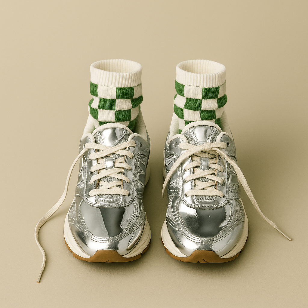 CHECKERED CREW GRIP SOCK